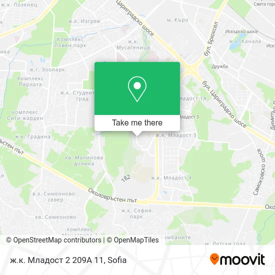 Карта ж.к. Младост 2 209А 11