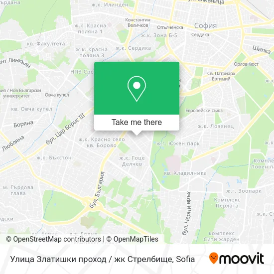 Карта Улица Златишки проход / жк Стрелбище