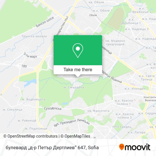 Карта булевард „д-р Петър Дертлиев“ 647