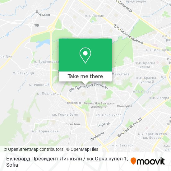 Булевард Президент Линкълн / жк Овча купел 1 map