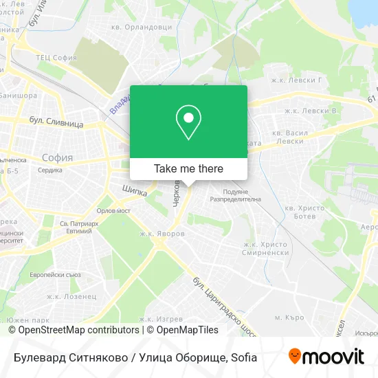Карта Булевард Ситняково / Улица Оборище