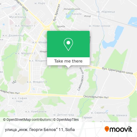Карта улица „инж. Георги Белов“ 11