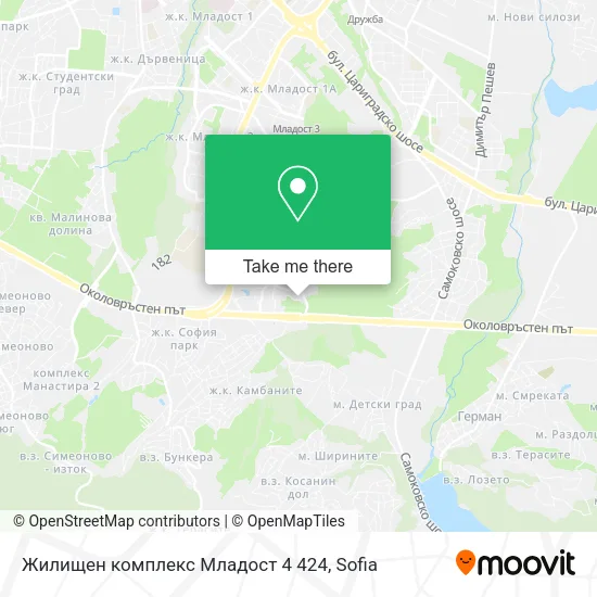 Карта Жилищен комплекс Младост 4 424