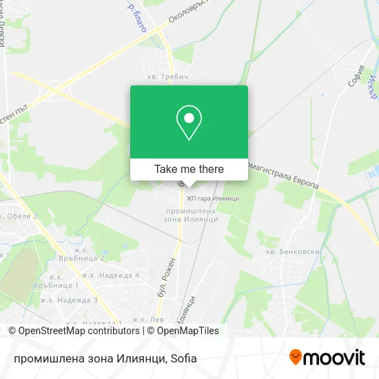 Карта промишлена зона Илиянци