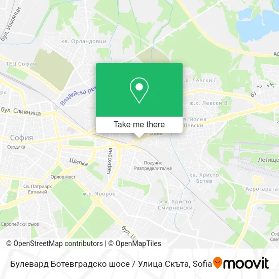 Карта Булевард Ботевградско шосе / Улица Скъта