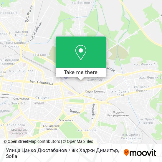 Улица Цанко Дюстабанов / жк Хаджи Димитър map