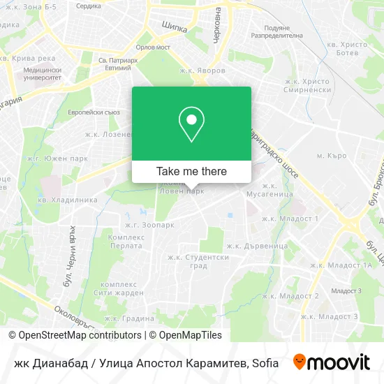 Карта жк Дианабад / Улица Апостол Карамитев