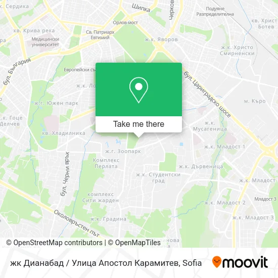 Карта жк Дианабад / Улица Апостол Карамитев