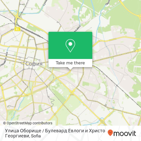 Карта Улица Оборище / Булевард Евлоги и Христо Георгиеви