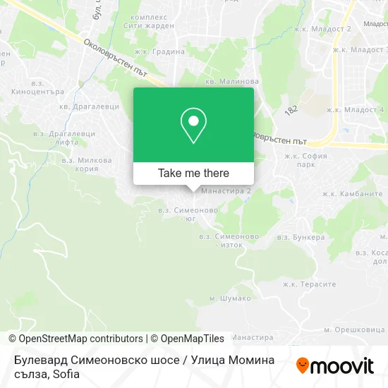 Карта Булевард Симеоновско шосе / Улица Момина сълза