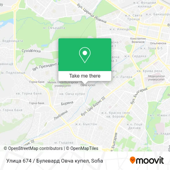 Карта Улица 674 / Булевард Овча купел