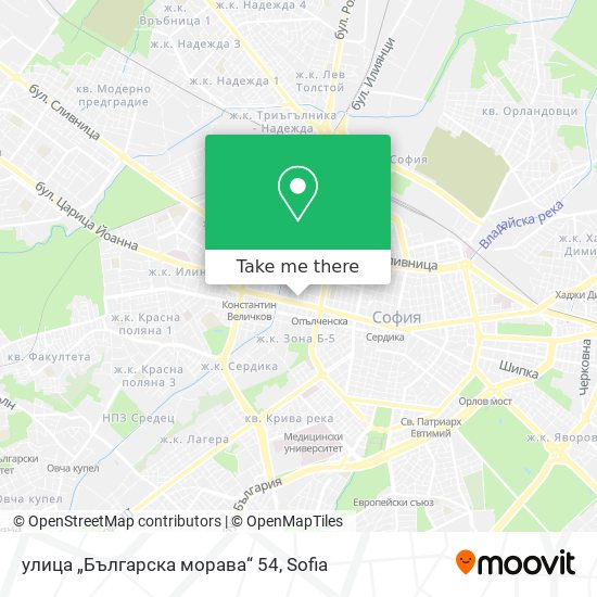 Карта улица „Българска морава“ 54