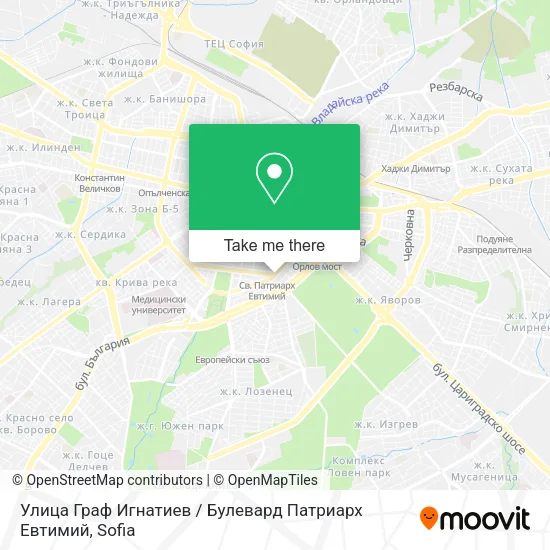 Карта Улица Граф Игнатиев / Булевард Патриарх Евтимий