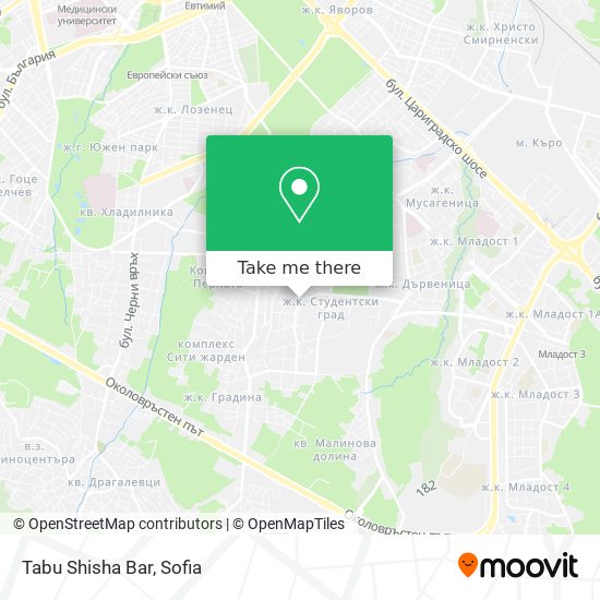 Карта Tabu Shisha Bar