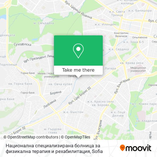 Национална специализирана болница за физикална терапия и рехабилитация map