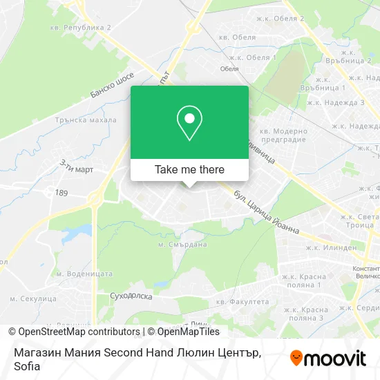 Карта Магазин Мания Second Hand Люлин Център