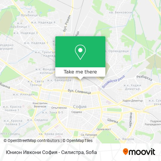 Юнион Ивкони София - Силистра map