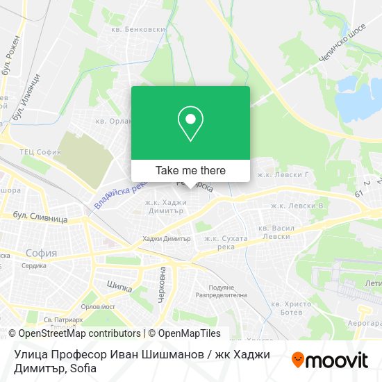 Карта Улица Професор Иван Шишманов / жк Хаджи Димитър
