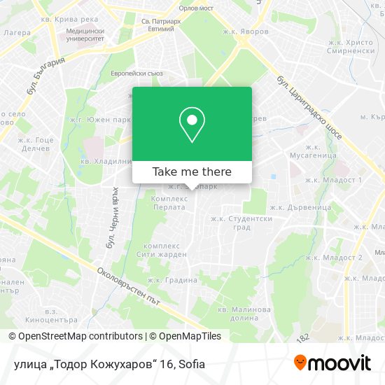 Карта улица „Тодор Кожухаров“ 16