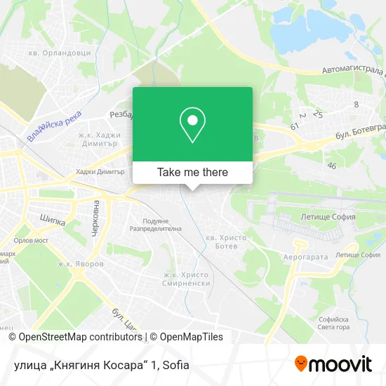 Карта улица „Княгиня Косара“ 1