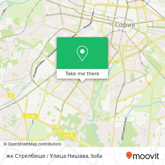 жк Стрелбище / Улица Нишава map