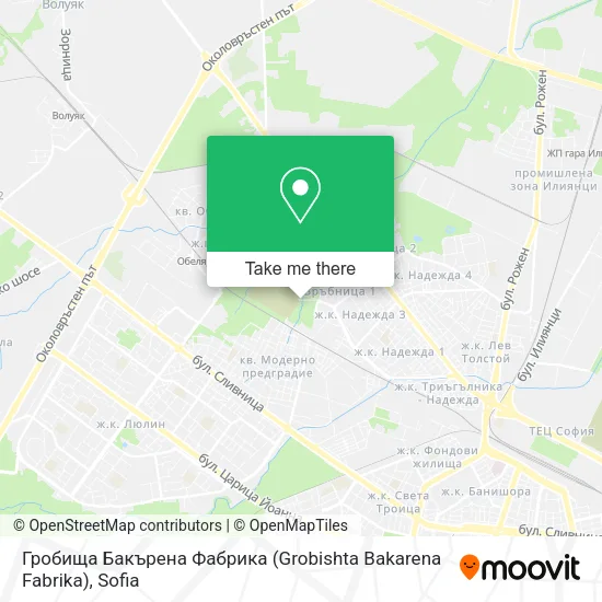 Карта Гробища Бакърена Фабрика (Grobishta Bakarena Fabrika)