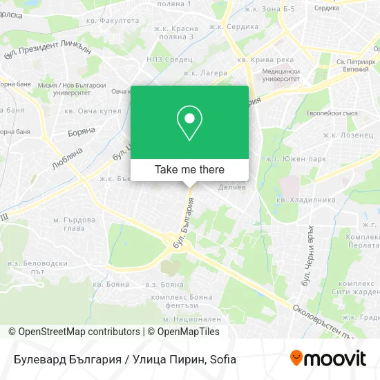 Карта Булевард България / Улица Пирин