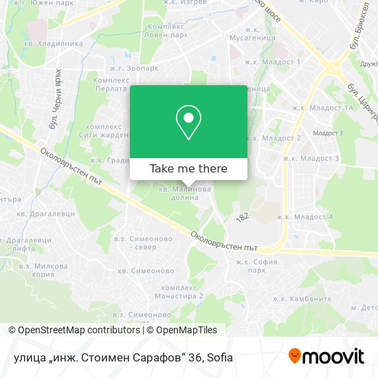 Карта улица „инж. Стоимен Сарафов“ 36