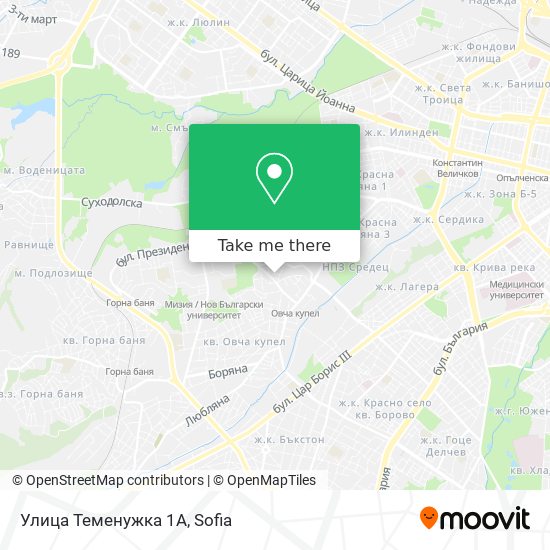 Карта Улица Теменужка 1А