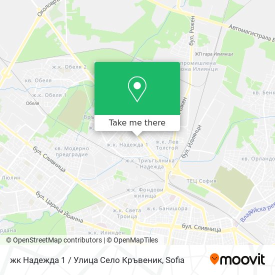 Карта жк Надежда 1 / Улица Село Кръвеник