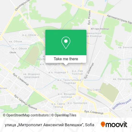 Карта улица „Митрополит Авксентий Велешки“