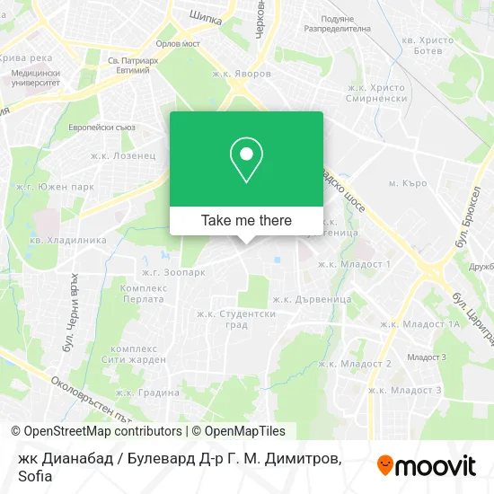 Карта жк Дианабад / Булевард Д-р Г. М. Димитров