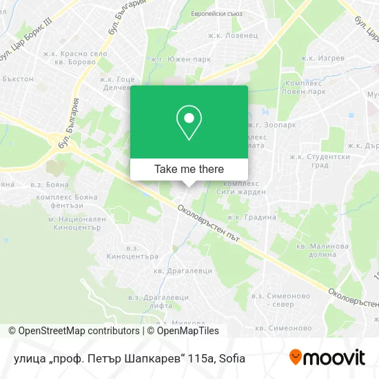 Карта улица „проф. Петър Шапкарев“ 115a