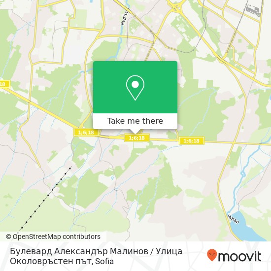 Карта Булевард Александър Малинов / Улица Околовръстен път