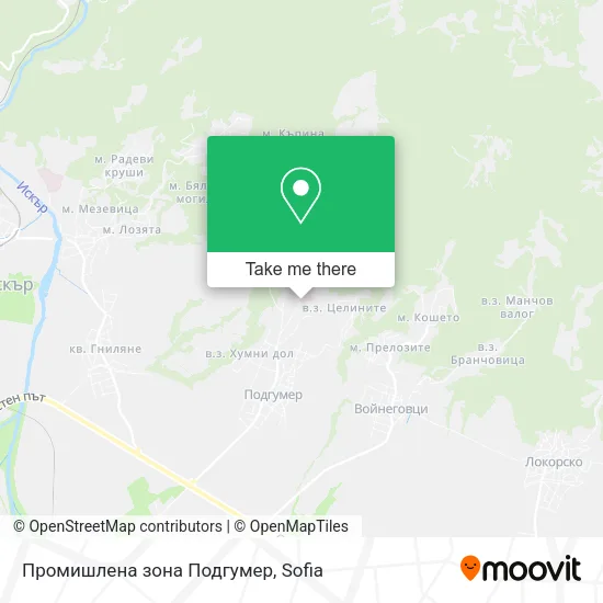 Карта Промишлена зона Подгумер