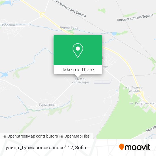 Карта улица „Гурмазовско шосе“ 12