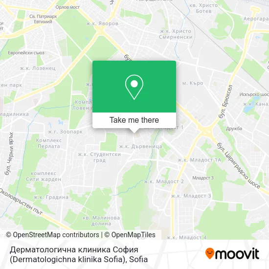 Карта Дерматологична клиника София (Dermatologichna klinika Sofia)