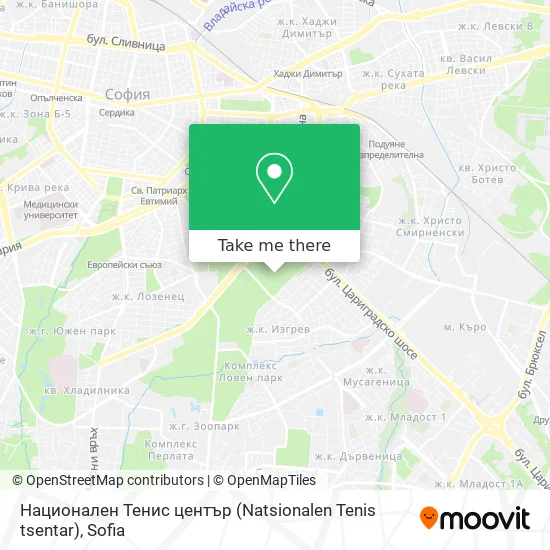 Национален Тенис център (Natsionalen Tenis tsentar) map