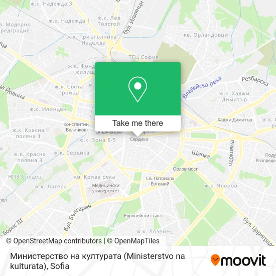 Карта Министерство на културата (Ministerstvo na kulturata)