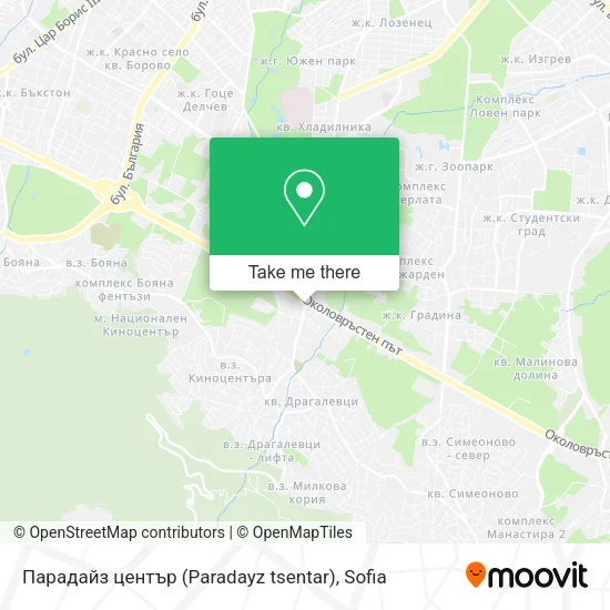 Карта Парадайз център (Paradayz tsentar)