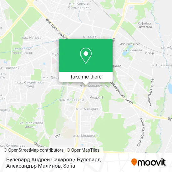 Карта Булевард Андрей Сахаров / Булевард Александър Малинов