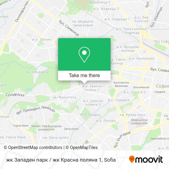 Карта жк Западен парк / жк Красна поляна 1
