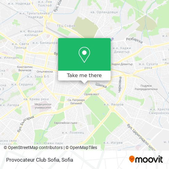 Provocateur Club Sofia map