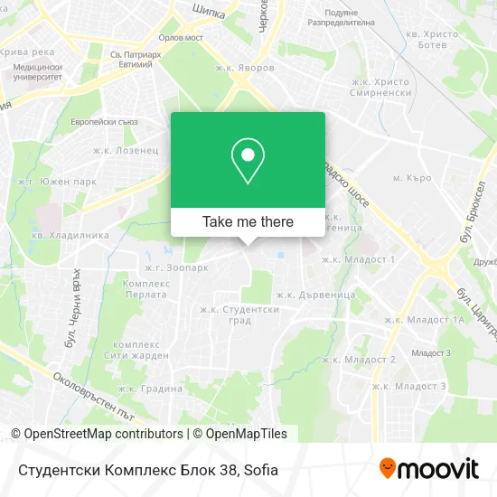 Карта Студентски Комплекс Блок 38
