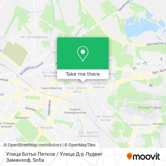 Карта Улица Ботьо Петков / Улица Д-р Лудвиг Заменхоф