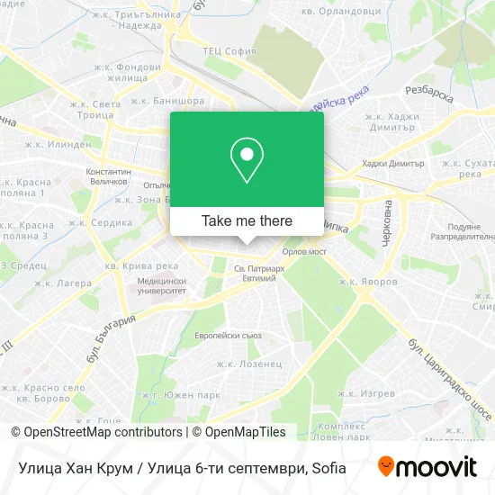 Карта Улица Хан Крум / Улица 6-ти септември