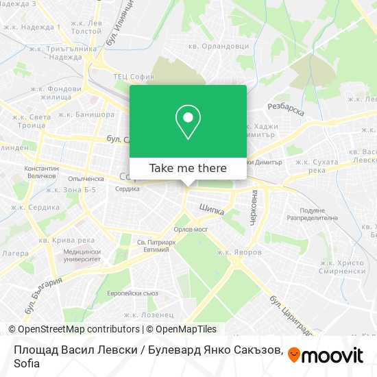 Карта Площад Васил Левски / Булевард Янко Сакъзов