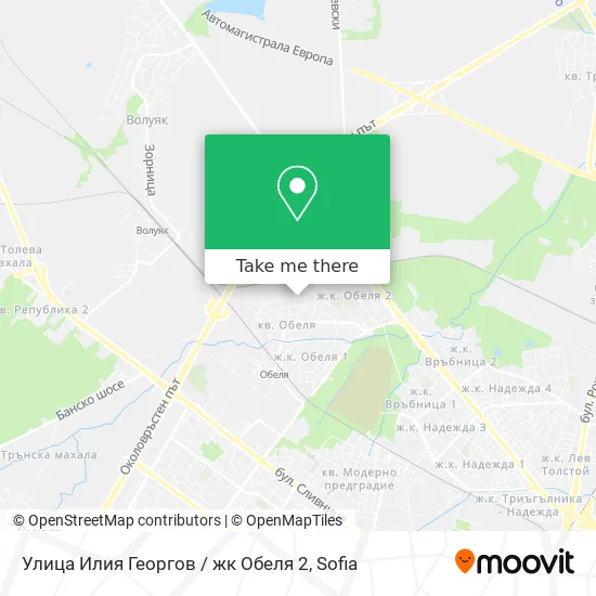 Карта Улица Илия Георгов / жк Обеля 2