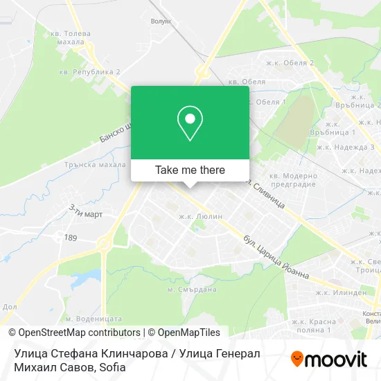 Карта Улица Стефана Клинчарова / Улица Генерал Михаил Савов
