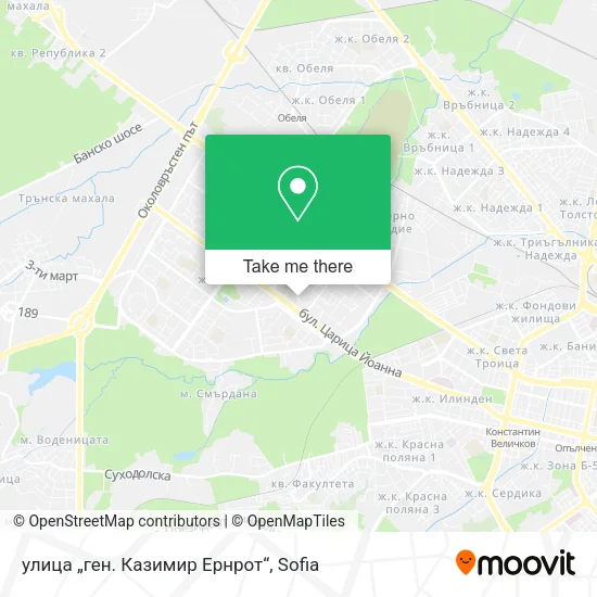Карта улица „ген. Казимир Ернрот“